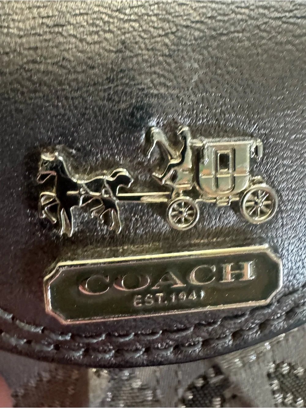 Coach Grey Silver Signature C Logo Wallet